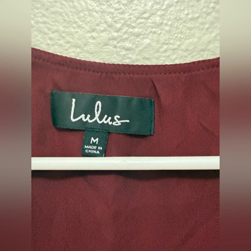 Lulus Wild Winds Burgundy Floral Print High-Low Wrap Dress - Picture 9 of 10